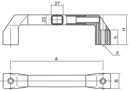 HY8315.6-1方形長拉手結(jié)構(gòu)圖